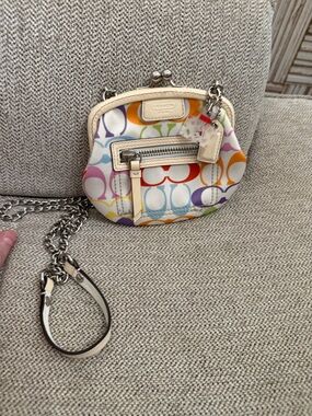 Coach Multicolor Signature Mini Crossbody with Cream Trim